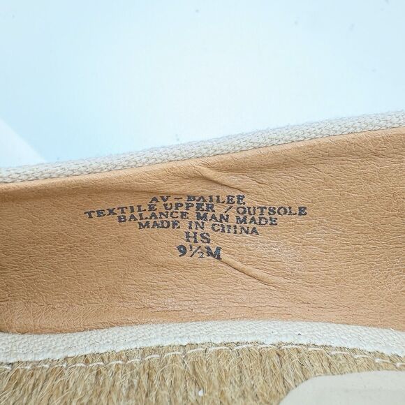 Adrienne Vittadini Sandals Womens 9.5 Bailee Espadrille Wedge Tan Peep Toe‎ B4 - Picture 3 of 10